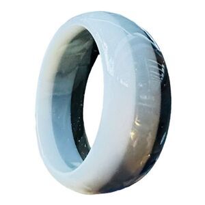 BAKELITE CATELIN 1940s Art Deco Bangle Bracelet Vintage Laminated Black Gray Bak